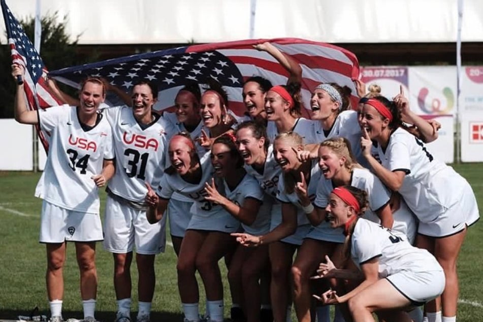 The US Women's Lacrosse team at the 2017 World Games, where they took first place.