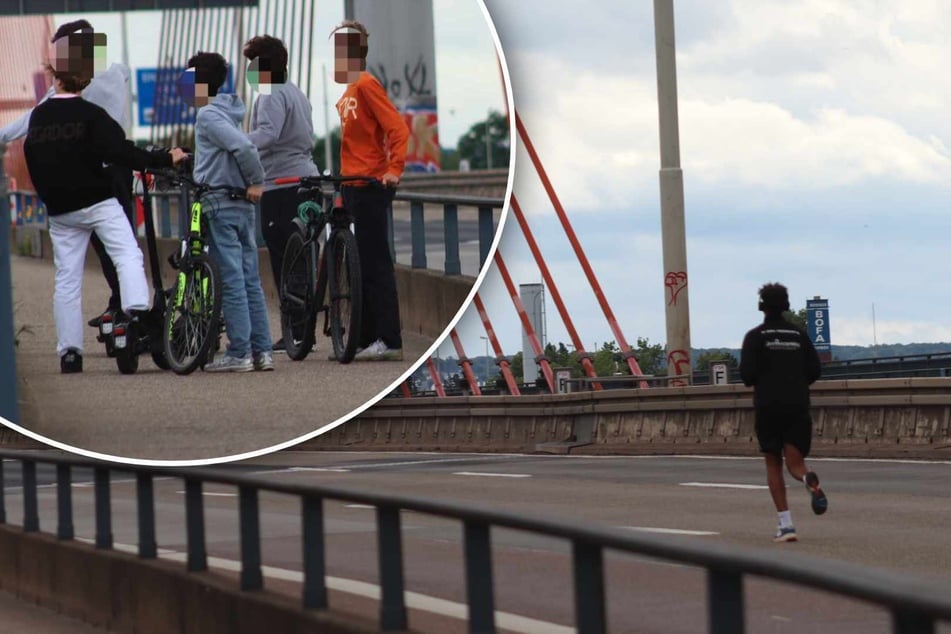 Trotz Einsturzgefahr: Bonner Nordbrücke zieht Schaulustige und Jogger an