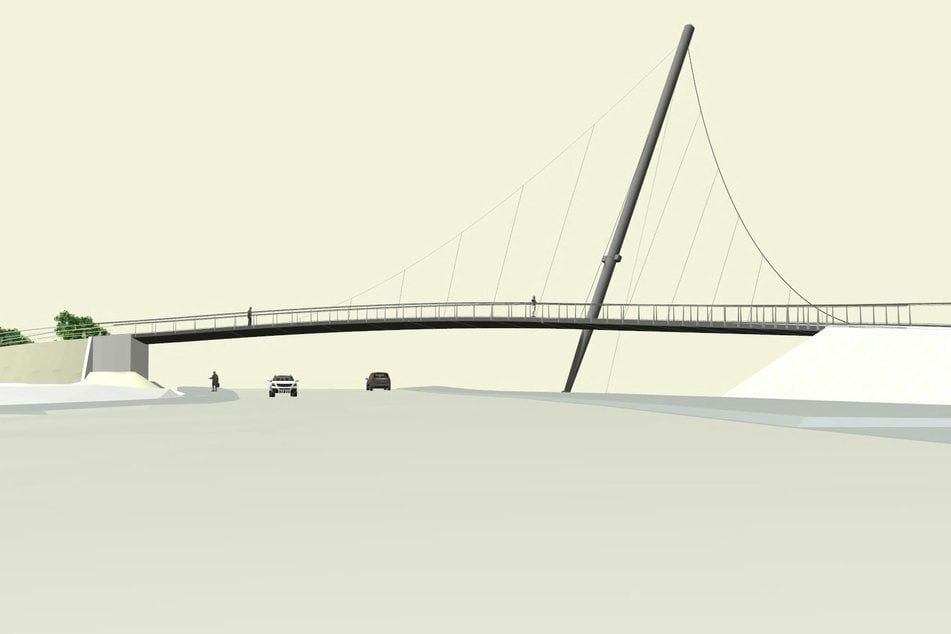 Die geplante Fahrradbrücke über die Kalkstraße.