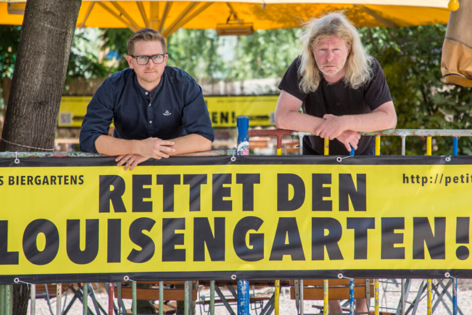 Winterhütt'n-Chef Josef Dölle (37, li.) und Wirt Tom Knappe (52): Beide bangen um den Louisengarten. Bleibt's bei den neu verordneten Öffnungszeiten, muss der beliebte Biergarten schließen.