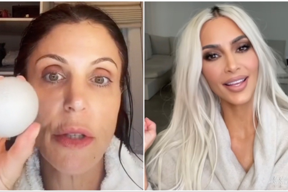 Real Housewives star Bethenny Frankel (l.) gave a scathing review of Kim Kardashian's new skin care line on TikTok.