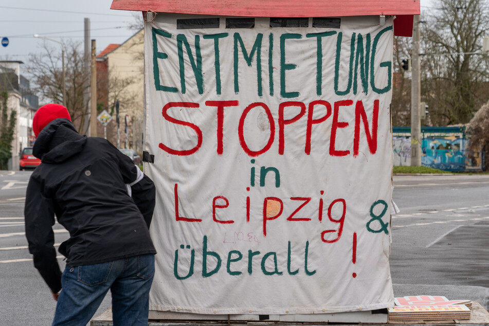 Am Connewitzer Kreuz versammelten sich am Samstag zahlreiche Demonstrierende.
