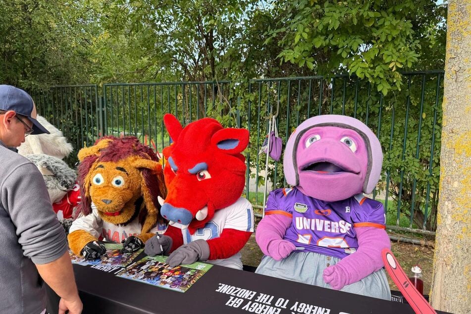 Viele bunte Maskottchen treiben sich heute natürlich auch im und am RHS herum.