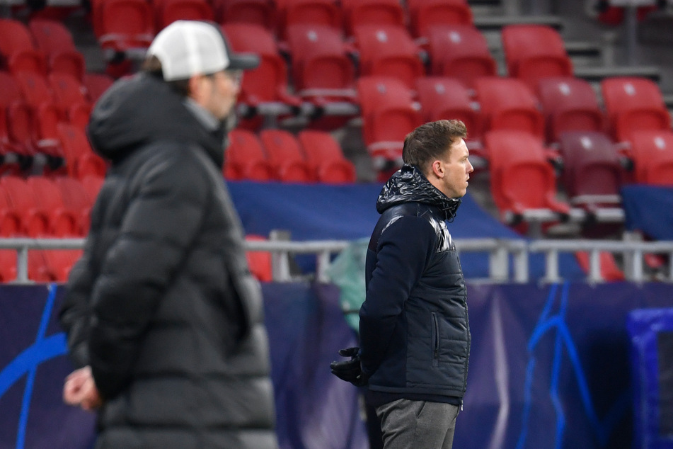 Duell zweier Deutscher Trainer: Jürgen Klopp (53/r.) gegen Julian Nagelsmann (33). Wer hat am Ende die Nase vorn?