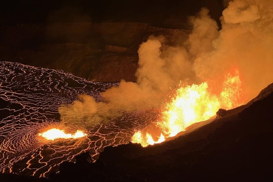 The Kilaeau volcano on Hawaii's Big Island erupts on December 23, 2024.