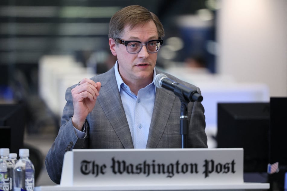 Acting CEO of The Washington Post Jeff D'Onofrio speaks to staff after the announcement of the 2025 Pulitzer Prizes on May 4, 2026.