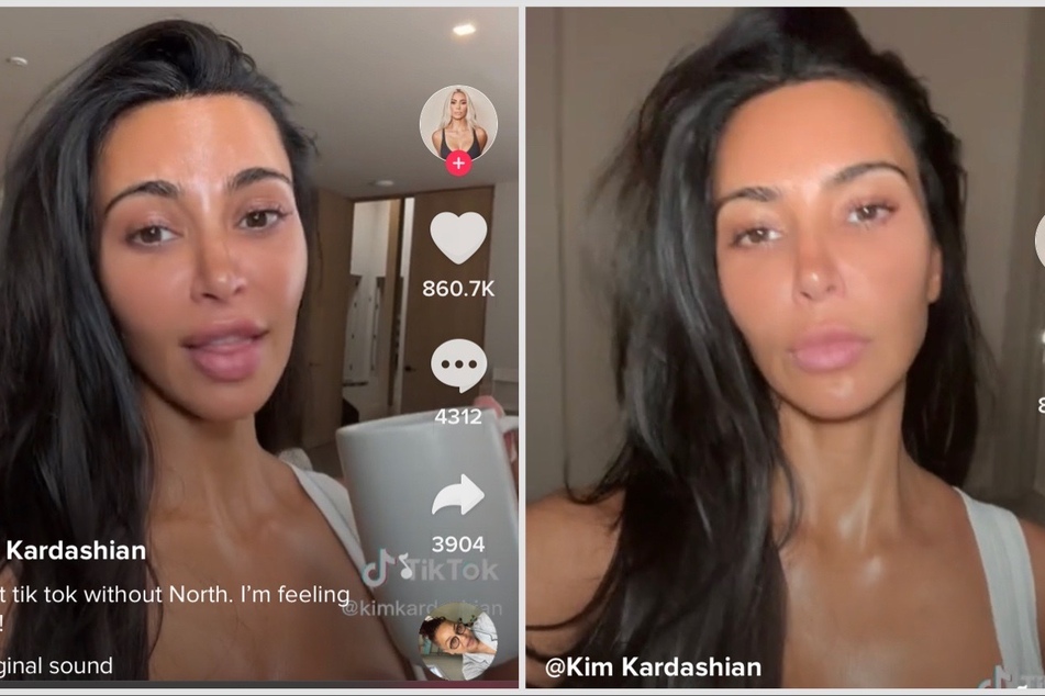 Kim Kardashian showed fans her morning routine on TikTok, with a dose of humor.