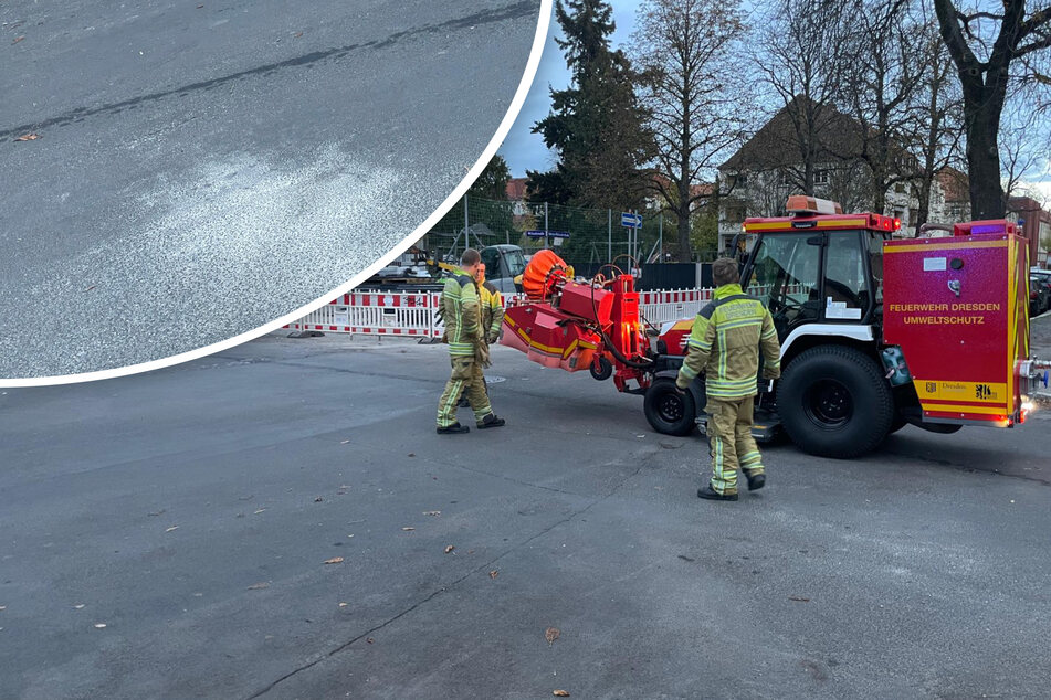 Dresden: Sechseinhalb Kilometer lange Dieselspur: Feuerwehr in Laubegast und Tolkewitz im Einsatz