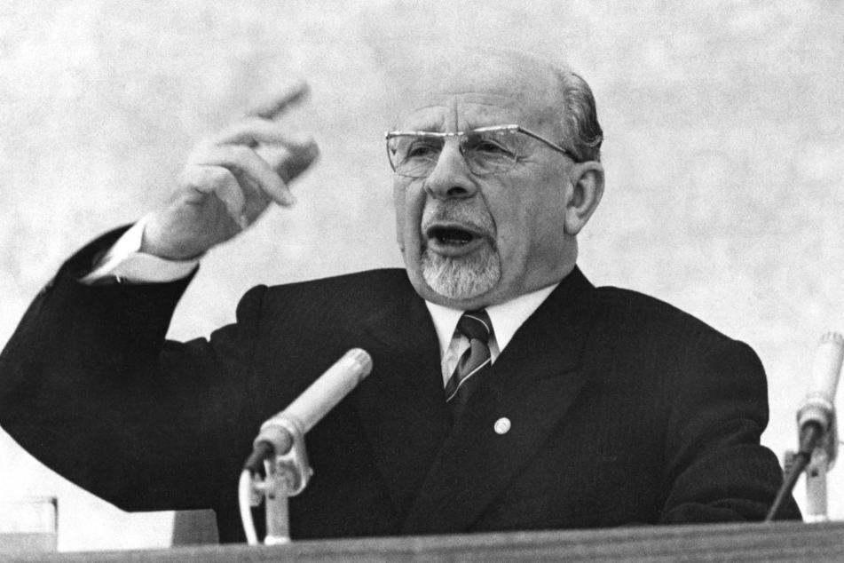 Der 1. Sekretär der SED und Vorsitzende des Staatsrates der DDR, Walter Ulbricht, aufgenommen in Ostberlin (DDR) während einer Rede.