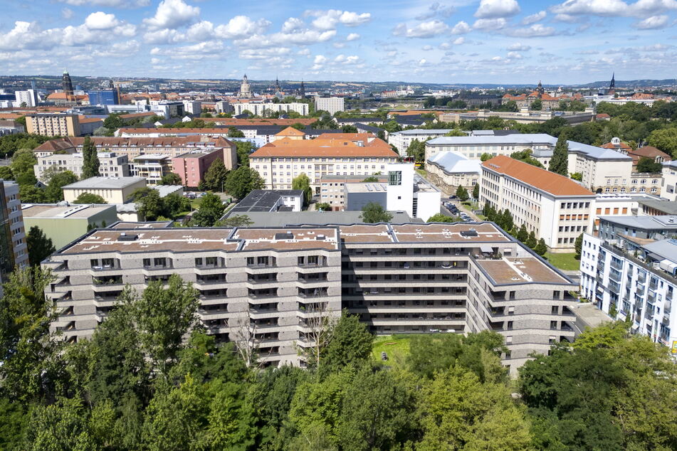 195 Mietwohnungen: Das neue Johannquartier zwischen Dürer- und Holbeinstraße in der Johannstadt mit Blickrichtung Innenstadt.