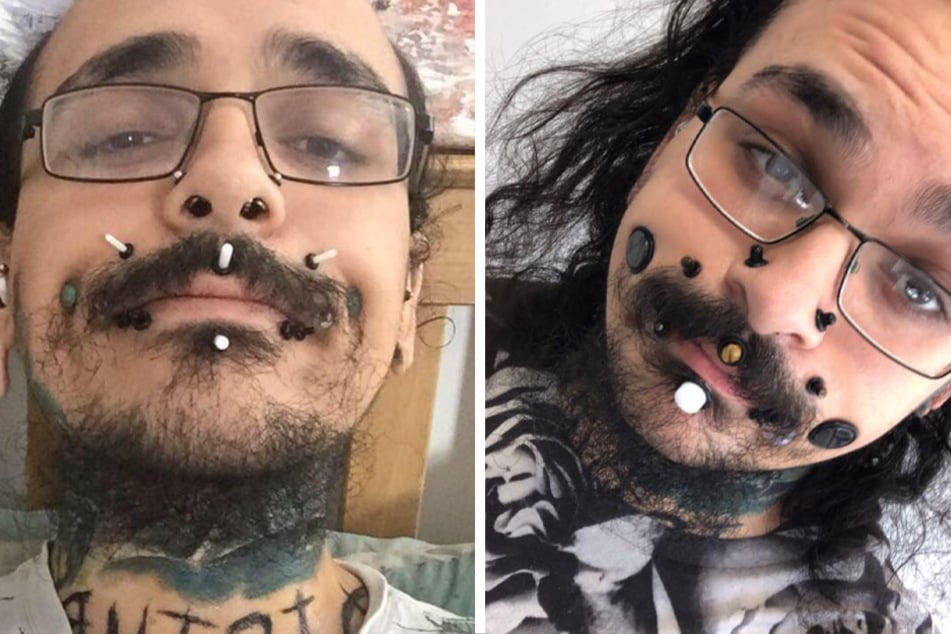 "I feel more like myself ": Man breaks world record for face flesh tunnels body modification