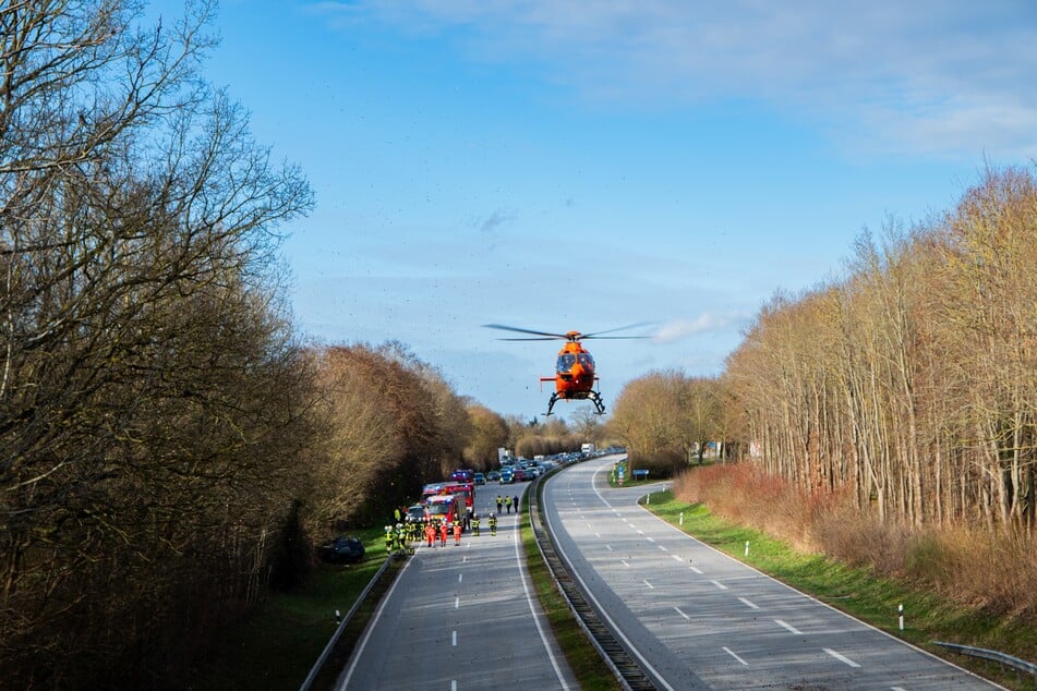 Auch der Rettungshubschrauber "Christoph 12" war im Einsatz.