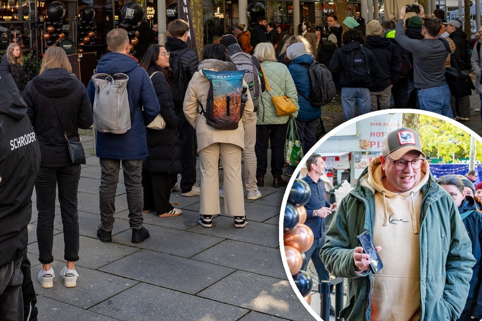 Dresden: Schlange stehen auf Prager Straße: Warum trotzen die Menschen hier der Kälte?