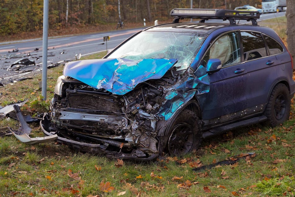 So sieht der Honda nach dem verheerenden Unfall aus.