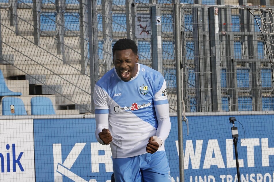 CFC-Spieler Ephraim Eshele schoss die Himmelblauen in der 27. Minute in Führung.