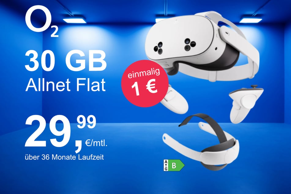 Die Meta Quest 3s im o2 Mobile M für einmalig nur 1 Euro.
