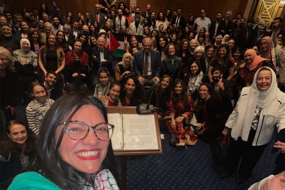 Congresswoman Rashida Tlaib hosts the Nakba 75 &amp; the Palestinian People event on Capitol Hill on May 10, 2023.