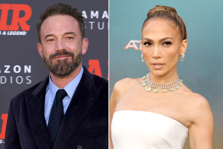 Jennifer Lopez (r.) and Ben Affleck are said to be looking on the bright side after the Atlas star filed for divorce from Ben after two years of marriage.