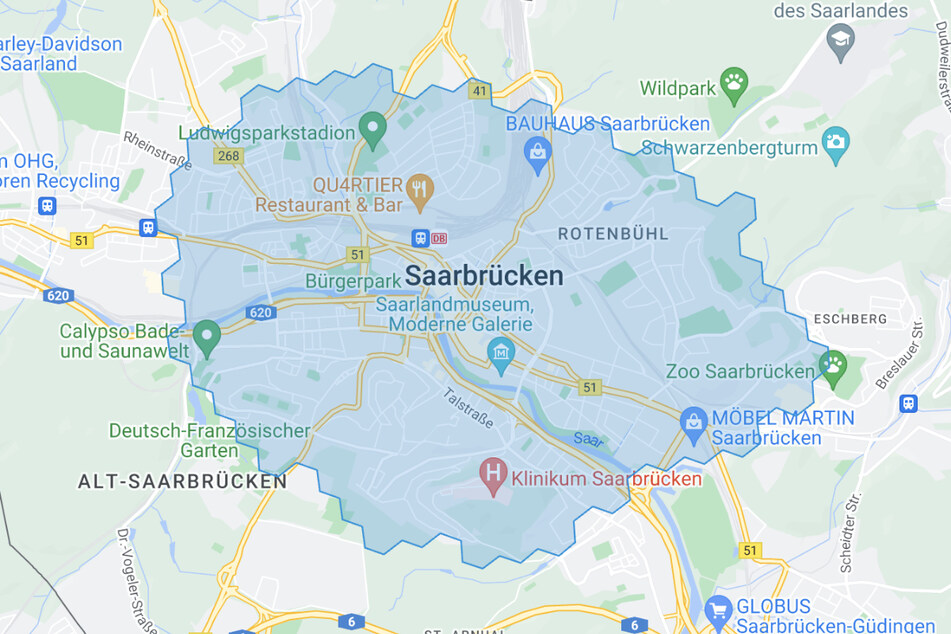Liefergebiet Saarbrücken