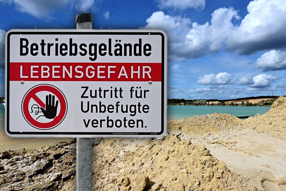 Zutritt verboten! Achtung: Wer einem Sprung in türkisblaue Wasser der Kiesgrube bei Ottendorf-Okrilla nicht widerstehen kann, muss mit einer Anzeige rechnen.