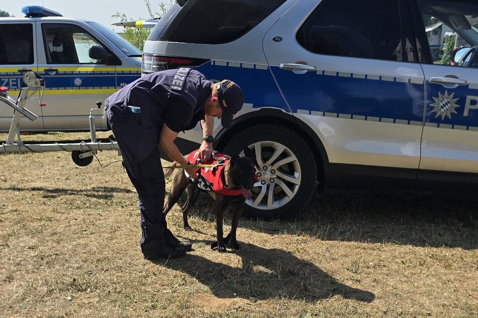 Nachdem die Drohnensuche ohne Erfolg geblieben war, wurden speziell ausgebildete Spürhunde an der Wasseroberfläche eingesetzt.