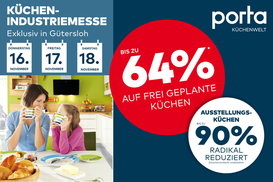 Sichert Euch die genialen Sonderangebote zur Küchen-Industriemesse in Gütersloh.