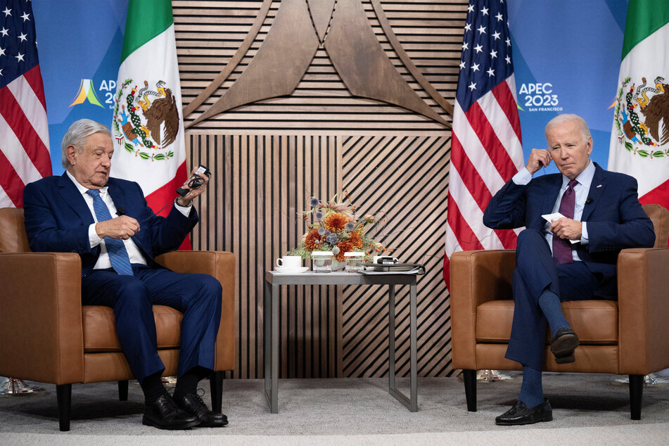 US President Joe Biden (r.) and Mexican President Andrés Manuel López Obrador met at the Asia-Pacific Economic Cooperation (APEC) Leaders' Week in San Francisco on Friday.