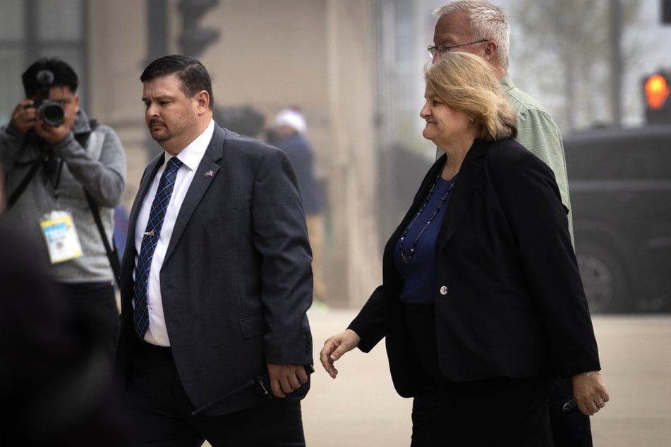 Milwaukee County Circuit Judge Hannah Dugan walks into the Milwaukee Federal Courthouse on May 15, 2025 in Milwaukee, Wisconsin.