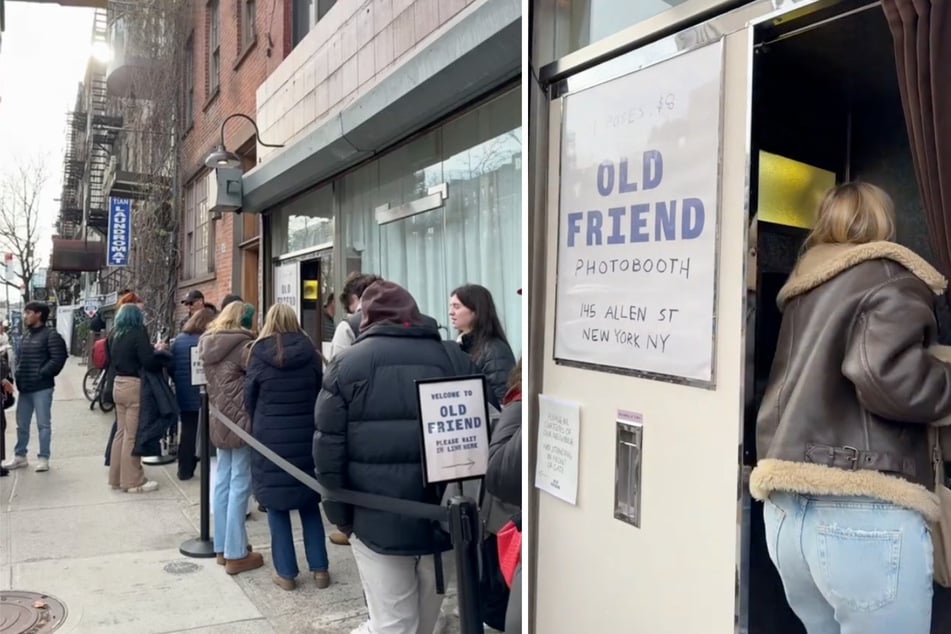 The "Old Friend Photobooth" - a popular place on TikTok in the New York borough of Manhattan.