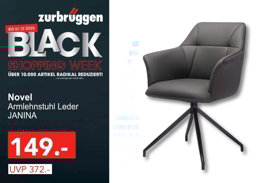 Der Novel Armlehnstuhl JANINA Leder
für 149 statt 372 Euro.