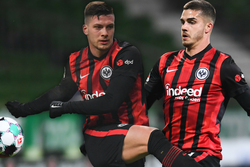 Werden gegen den VfB Stuttgart erstmals von Beginn an zusammen für Eintracht Frankfurt auflaufen: Luka Jovic (23, l.) und André Silva (25).