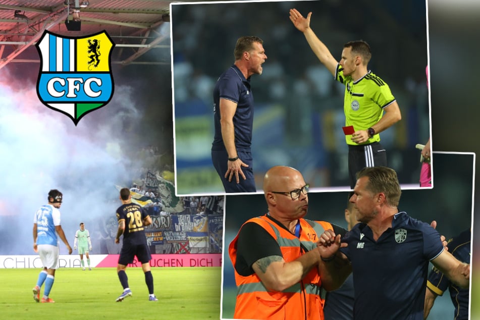Tumult nach Abpfiff in Chemnitz: Ordner müssen Spieler trennen, Jena-Coach Grote flippt aus!