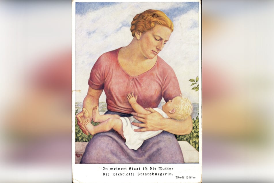 Diese Grußkarte gab es 1935 mit Hitler-Zitat: "In meinem Staat ist die Mutter die wichtigste Staatsbürgerin."
