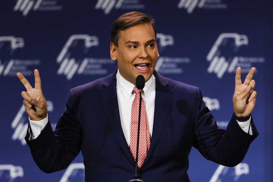 US Representative-elect George Santos speaks at the Republican Jewish Coalition Annual Leadership Meeting on November 19, 2022, in Las Vegas, Nevada.