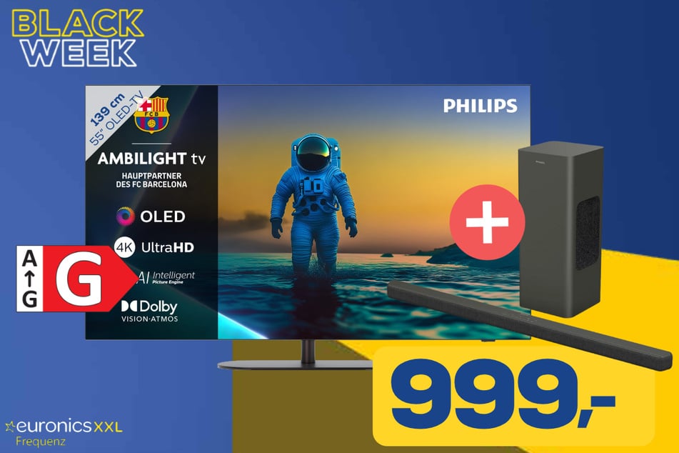 55-Zoll Philips-Fernseher 55OLED810/12 + Philips-Soundsystem TAB8200/10
für 999 Euro