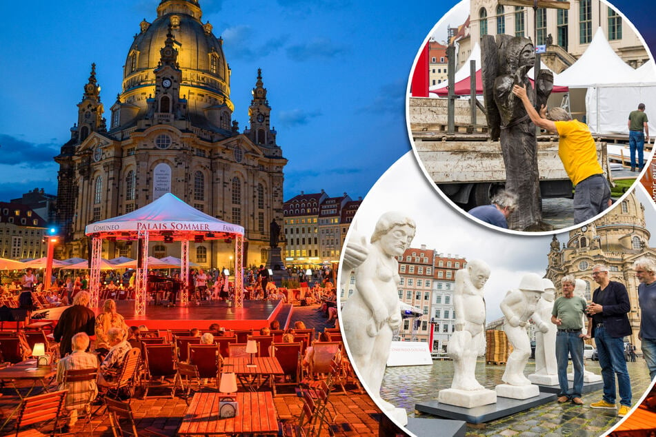 Dresden: Palais Sommer startet! Neumarkt bekommt Rasen, Bühne und Skulpturen verpasst