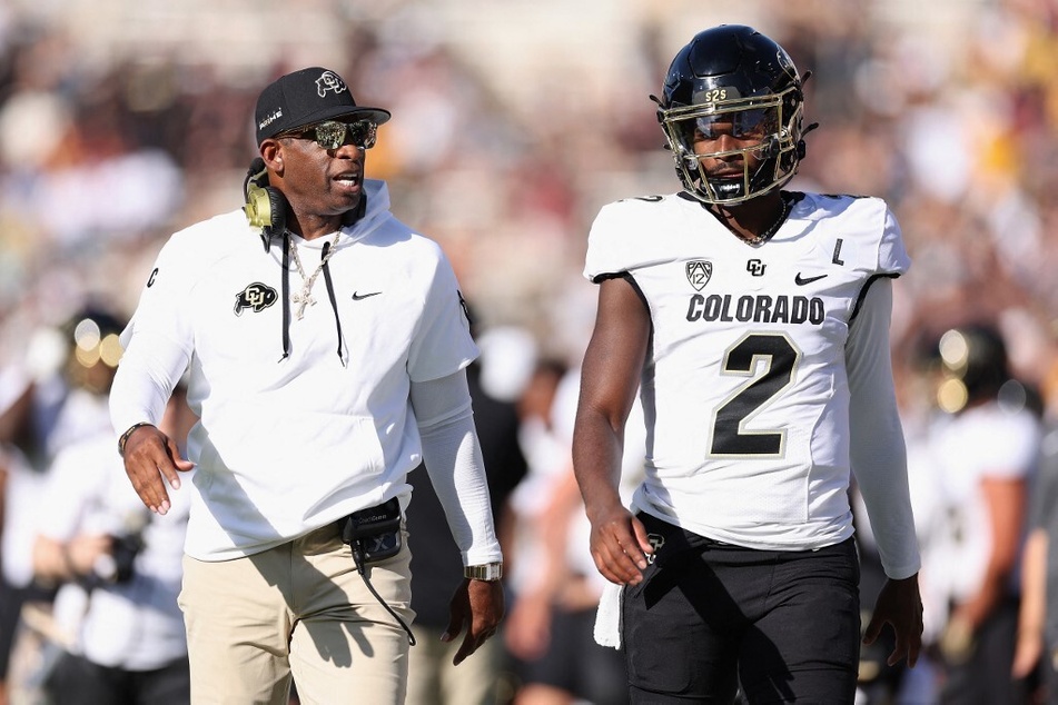 Colorado football head coach Deion Sanders (l.) and his son Shedeur Sanders (r.) may want to think twice before taking to social media to resolve conflicts.