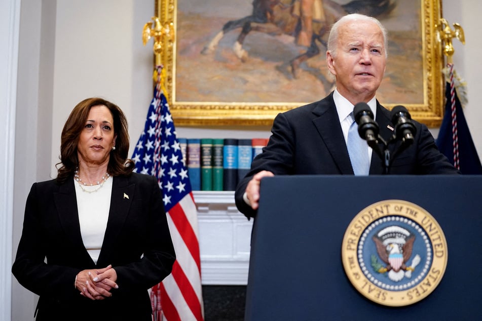 President Joe Biden (r.) has dropped out of the 2024 race for president and endorsed Vice President Kamala Harris to become the Democratic nominee.