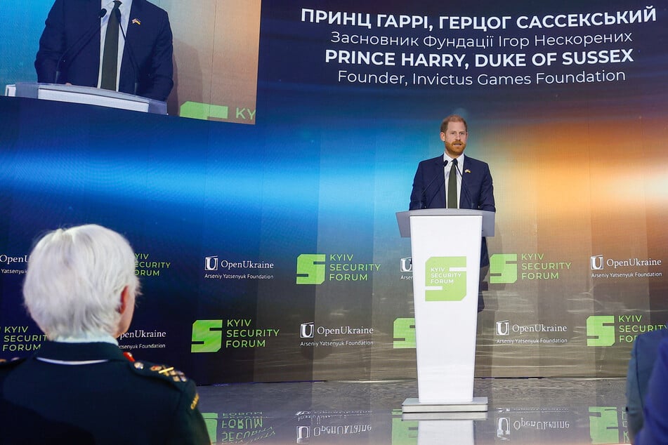 Prince Harry addressed the Kyiv Security Forum during a surprise visit to Ukraine to show his support for the country's war effort.