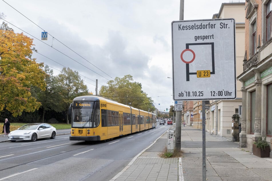 Auf der Kesselsdorfer Straße wird mal wieder gebaut - diesmal voraussichtlich bis Sommer 2026. (Symbolfoto)