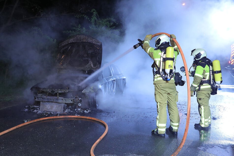 Die Feuerwehr konnte den Alfa Romeo zügig löschen.