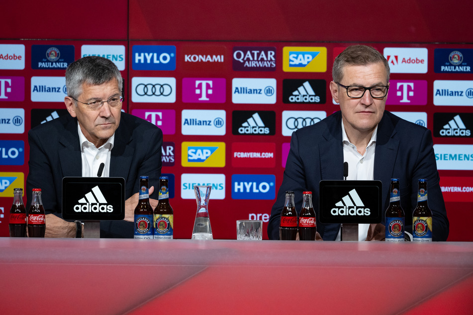 Präsident Herbert Hainer (68, l.) und Vorstand Jan-Christian Dreesen (55) äußerten sich zu aktuellen Situation des FC Bayern.
