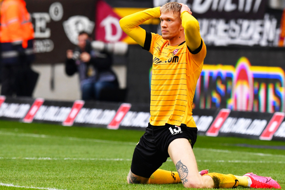 Simon Makienok (29) konnte den Abstieg von Dynamo Dresden in die 3. Liga trotz seines großen Einsatzes nicht verhindern.