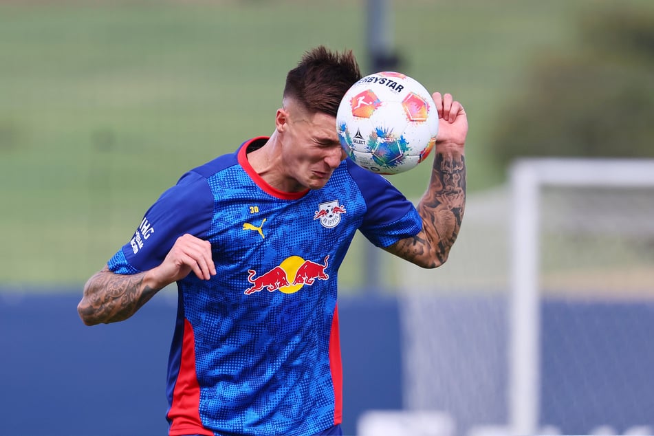 Benjamin Sesko agiert bislang mit vollem Einsatz im Trainingslager in Donaueschingen.