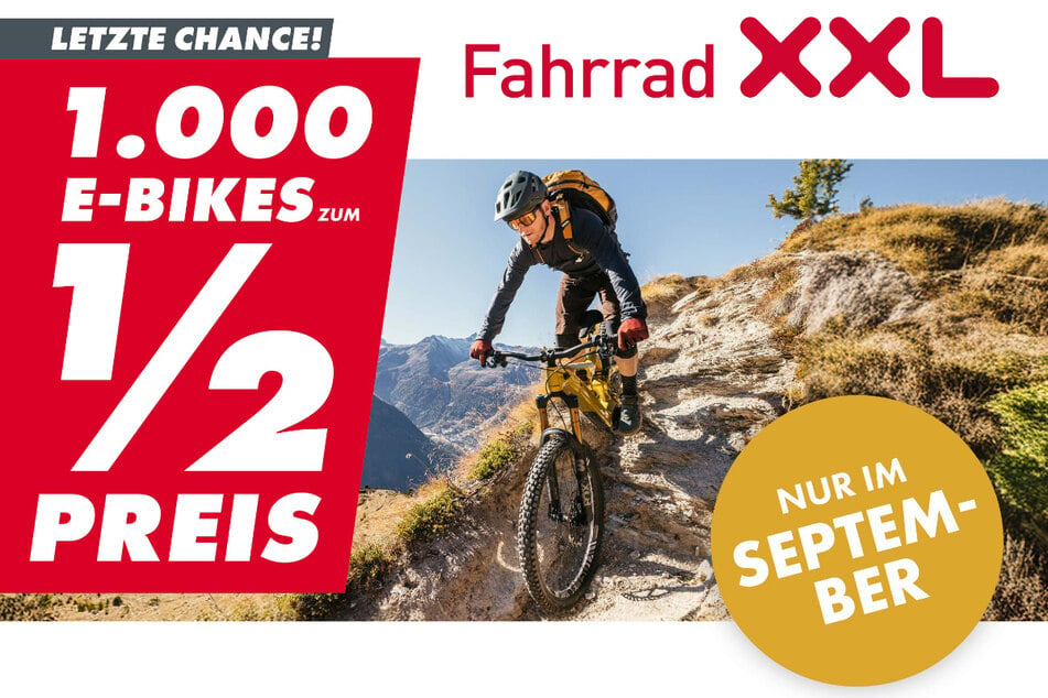 Sichert Euch im September ein E-Bike zum halben Preis bei Fahrrad XXL in Dresden, Leipzig oder Halle.