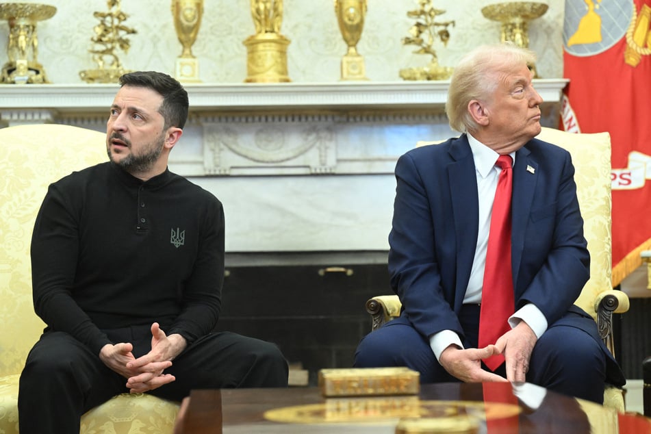 Top Washington officials suggested Sunday that Ukrainian leader Volodymyr Zelensky (l.) might have to step down if a peace deal is to be reached after his public spat with President Donald Trump.