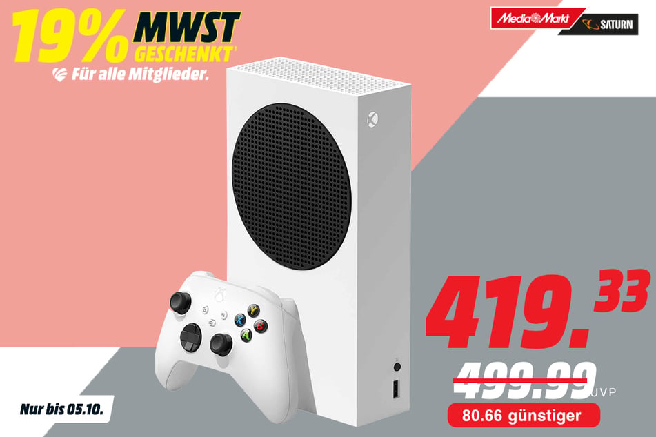 XBOX Series S (512 GB) für 419,33 statt 499,99 Euro