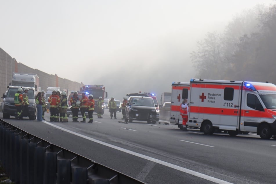 Die A6 bei Dielheim musste voll gesperrt werden.