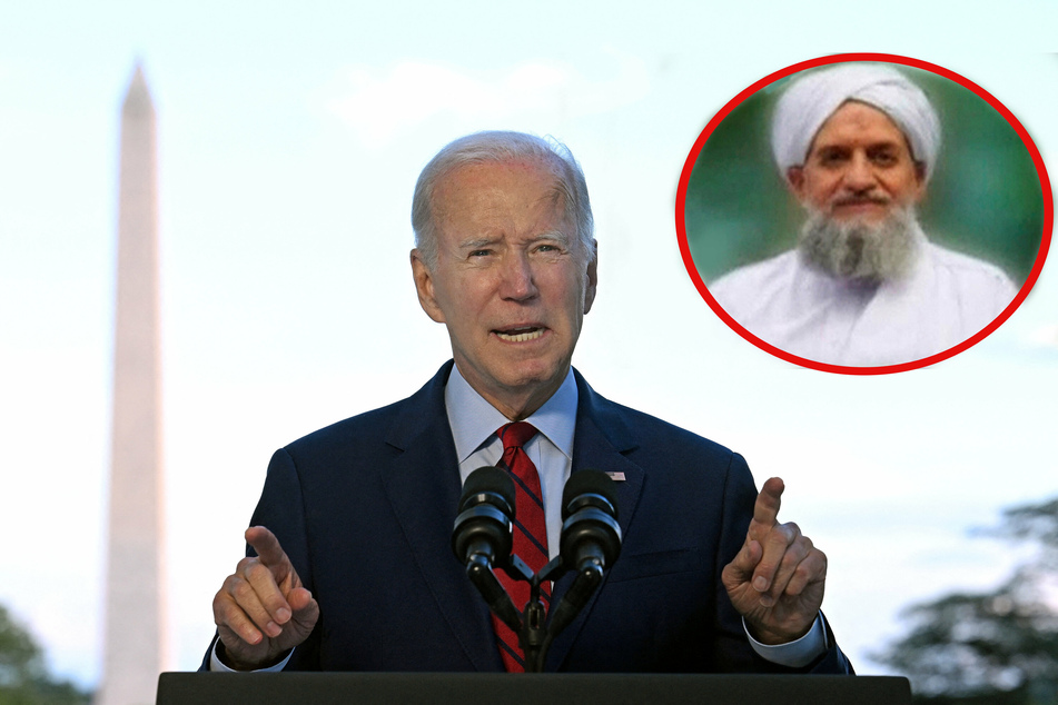 President Joe Biden announcing the killing of Al-Qaeda leader Ayman al-Zawahiri.