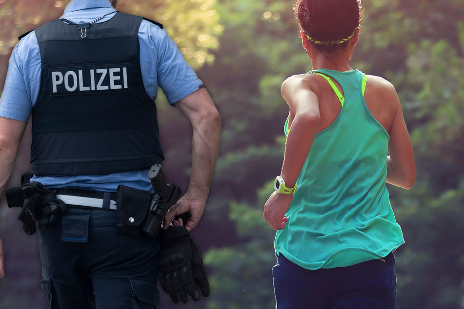 Fotomontage: Nachdem die Joggerin die Selbstschussanlage entdeckt hatte, reif sie umgehend die Polizei (Symbolfoto).
